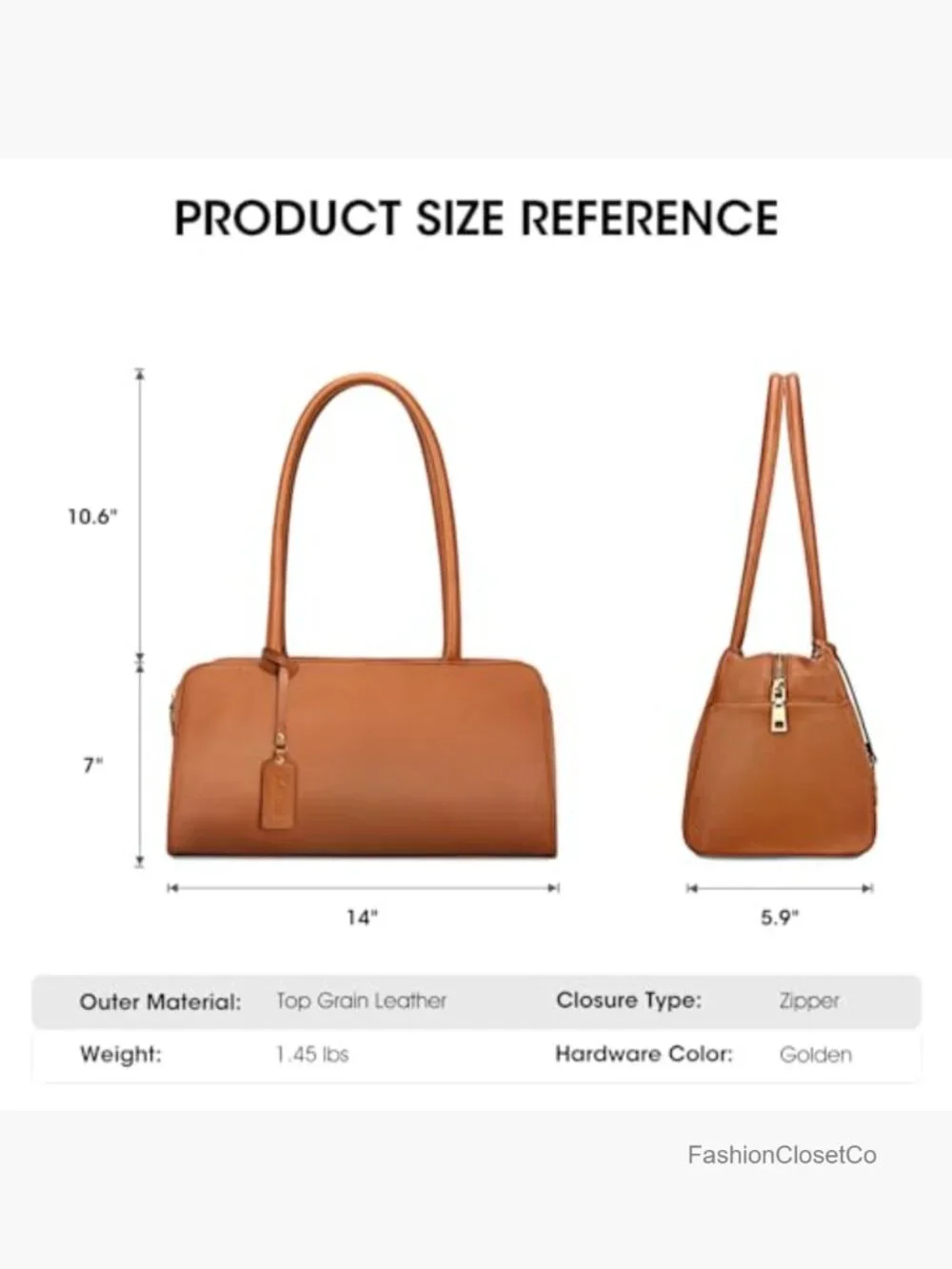 Genuine Leather Large Tote Satchel with Top Handles, Roomy Interior, and